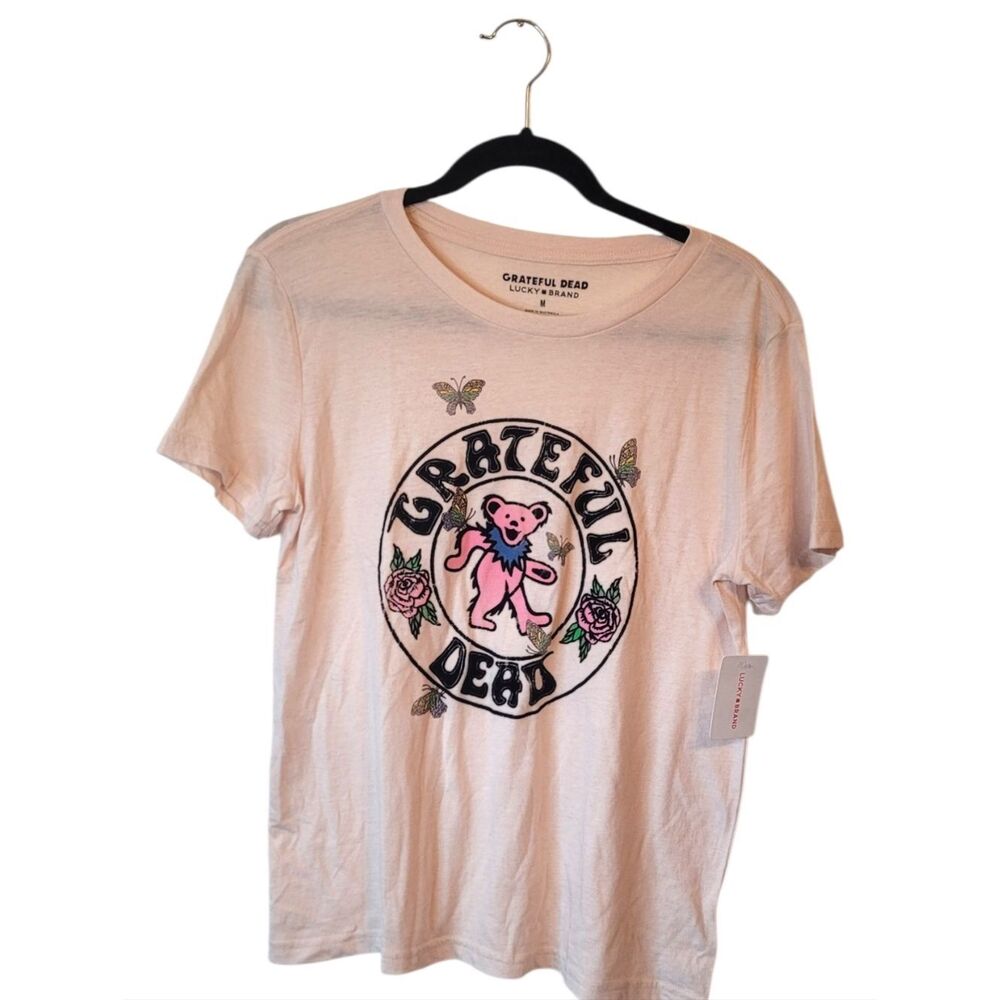 Lucky Brand Cream Grateful Dead Bear Graphic Tee Size M NWT